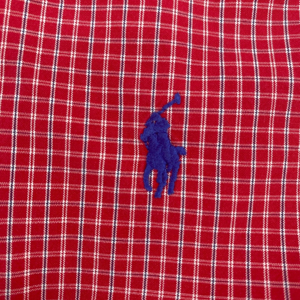 Ralph Lauren XXL Red Check Short Sleeve Button Down Shirt Classic Fit Mens - Picture 3 of 7